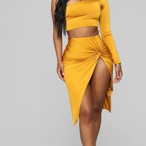 Mustard yellow two piece